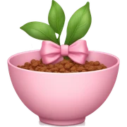 Soft pink bowl with bow sticker