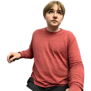 male at computer desk sticker