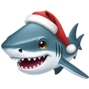 Shark with Christmashat sticker