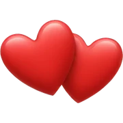 two red hearts sticker