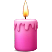 Candle with a pink color sticker