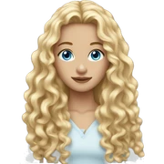 beautiful girl with long curly blonde hair and blue eyes sticker