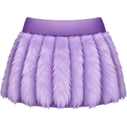super realistic light purple fur mini skirt isolated sticker