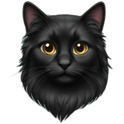 Black long haired cat sticker