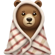 bear cozy in blanket sticker