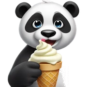 Panda eating ice cream sticker