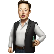 elon musk driking sticker
