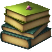 pile of spell books sticker