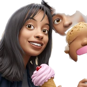 girl and boy enjoying ice cream sticker