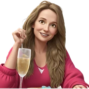 smiling girl enjoying a drink sticker