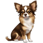 chihuahua longhair dark brown  sticker