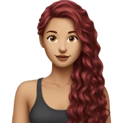 Beautiful burgundy haired realistic girl with long hair sticker