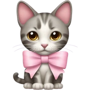 Cat with a pastel pink bow  sticker