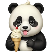 Panda eating ice cream sticker