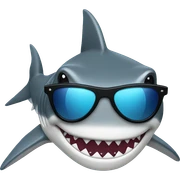 Shark with sunglasses sticker