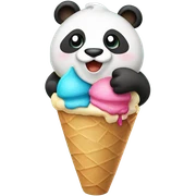 Panda eating ice cream sticker