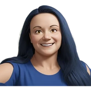 smiling girl in blue shirt sticker