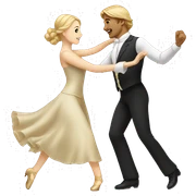 Blond hair man and brown hair woman dancing waltz sticker