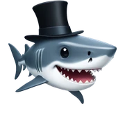 Shark with a top hat sticker