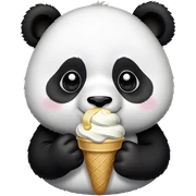 Panda eating ice cream sticker