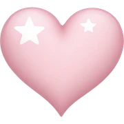 Light pink heart without shadow with white stars sticker
