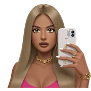 girl with phone and jewelry sticker