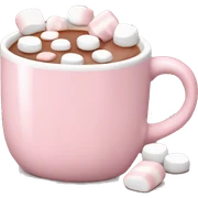 Light Pink mug of hot chocolate with marshmallows  sticker