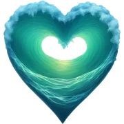 Ocean heart sticker