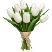 white tulip bouquet  sticker