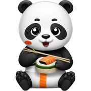 Panda eating sushi sticker