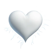 White lightning heart sticker