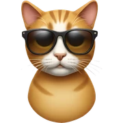 Cat with sunglasses sticker