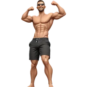 smiling muscular guy at beach sticker