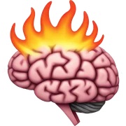 brain with flames sticker