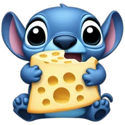 stich eating cheese sticker