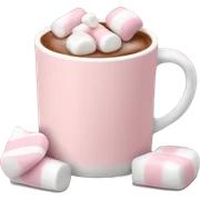 Light Pink mug of hot chocolate with marshmallows  sticker