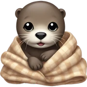 otter cozy in blanket sticker