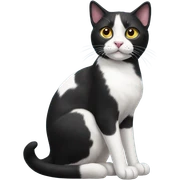 black and white cat sticker
