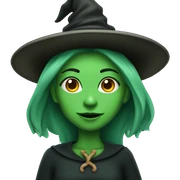 Witch with green skin sticker