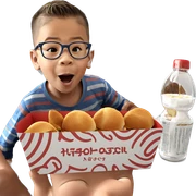 boys enjoying food together sticker