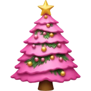 Pink Christmas tree sticker
