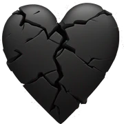 Broken black heart sticker