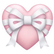 Pastel pink heart with white bow sticker