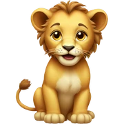 Cute baby lion sticker