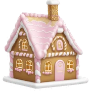 light pink and gold and white gingerbread house sticker