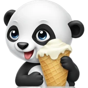 Panda eating ice cream sticker