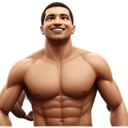 smiling muscular man with mustache sticker