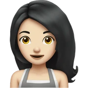 Pale girl with black hair cooking  sticker