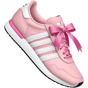 pink adidas sneakers with girly ribbon sticker