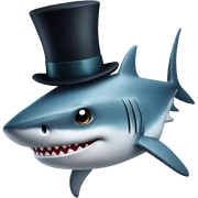 Shark with a top hat sticker